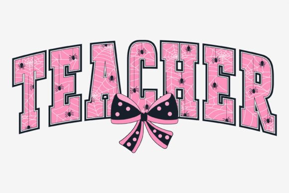 Halloween Teacher Coquette Pink Design for Embroidery