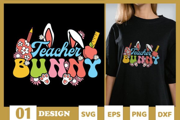 Teacher Bunny: A Retro Easter Design for Embroidery